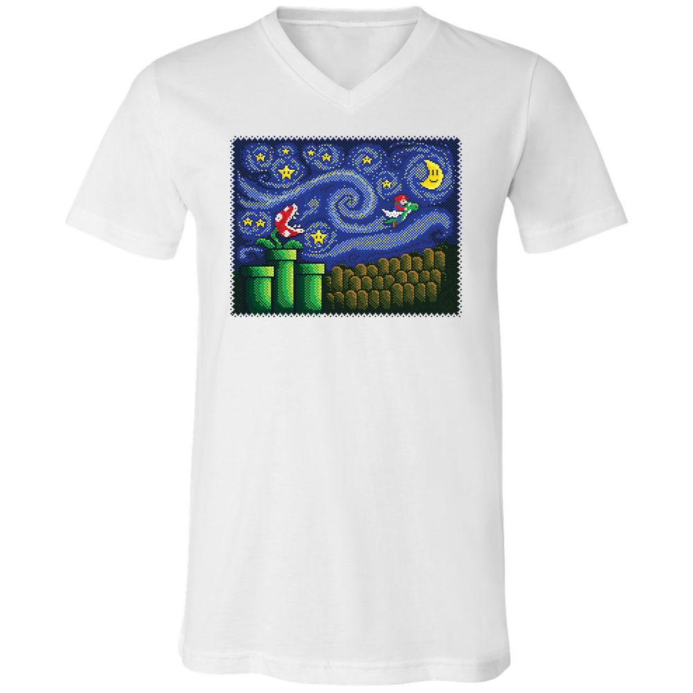 Unisex V-Neck T-Shirt - YNM6H4ZE - White - 5