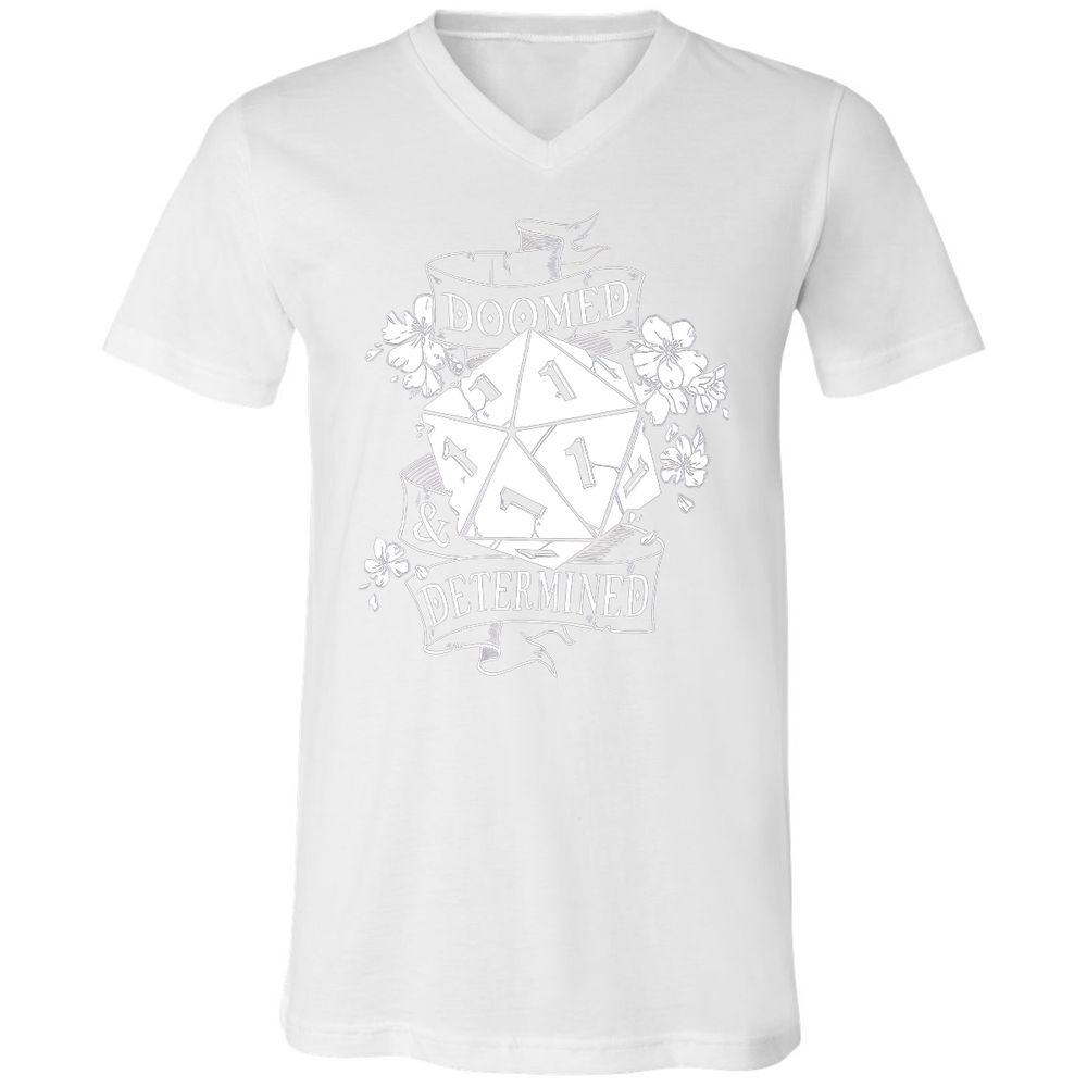Unisex V-Neck T-Shirt - HQB9XJKM - White - 5