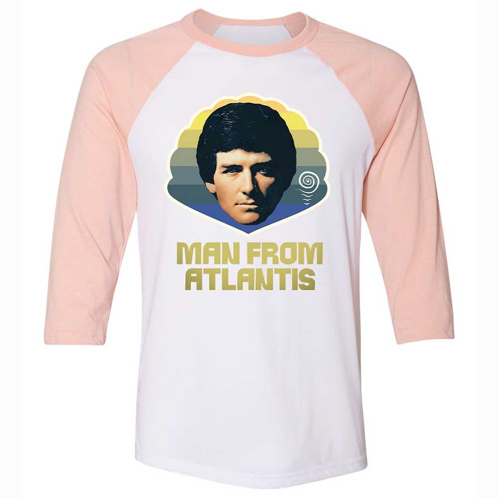 Unisex 3/4 Baseball Tee - 2853KM4T - White/Heather Peach - 5