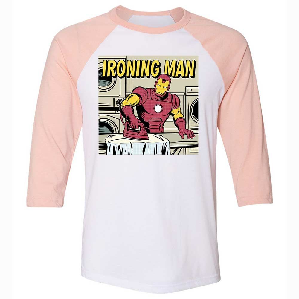 Unisex 3/4 Baseball Tee - ZMKWTRDA - White/Heather Peach - 5