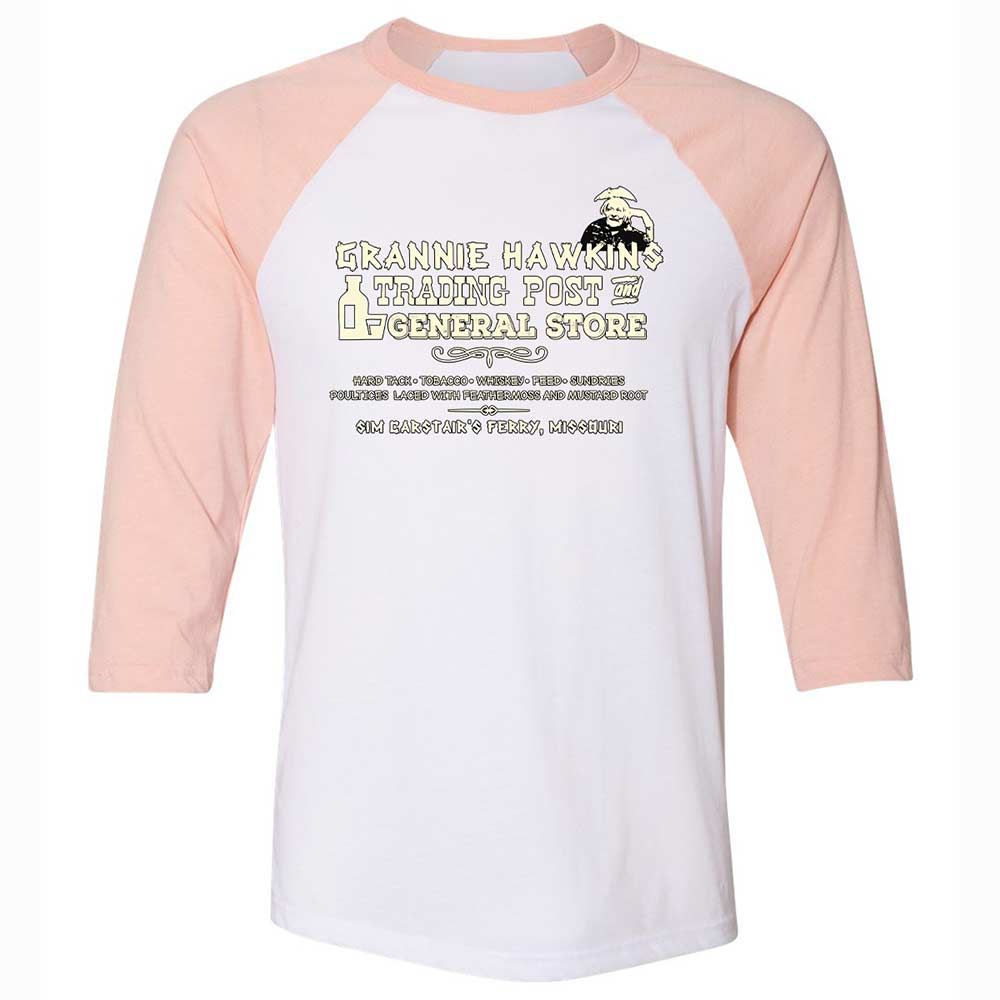 Unisex 3/4 Baseball Tee - GP4HXGM1 - White/Heather Peach - 5