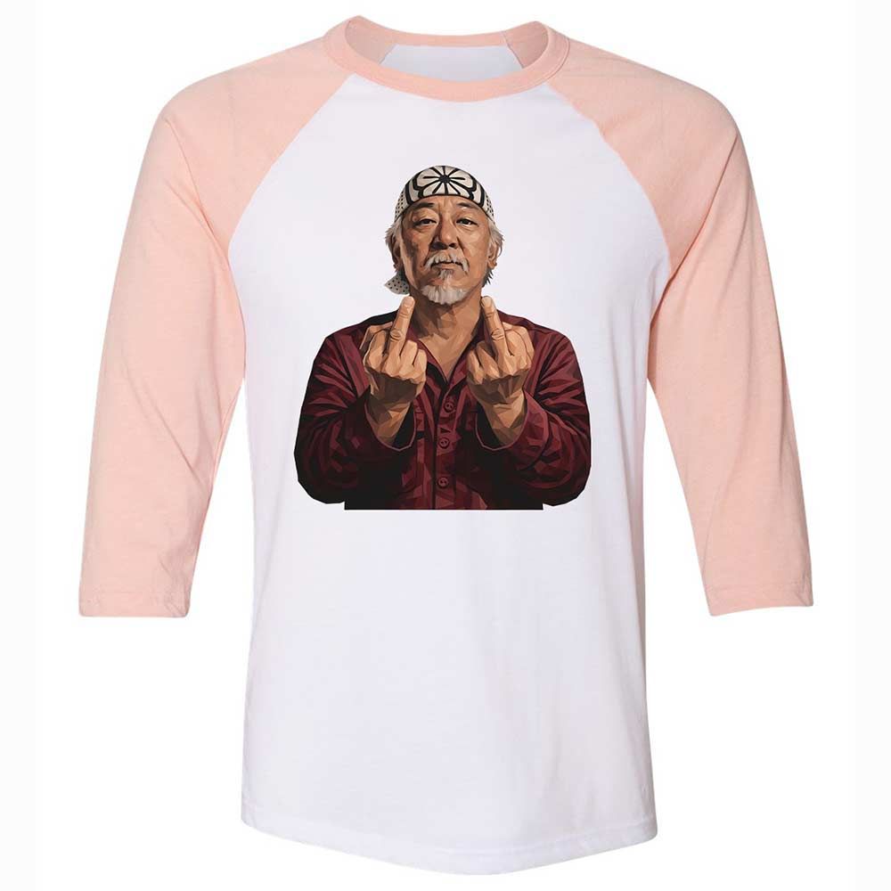 Unisex 3/4 Baseball Tee - 8GR9YG24 - White/Heather Peach - 5