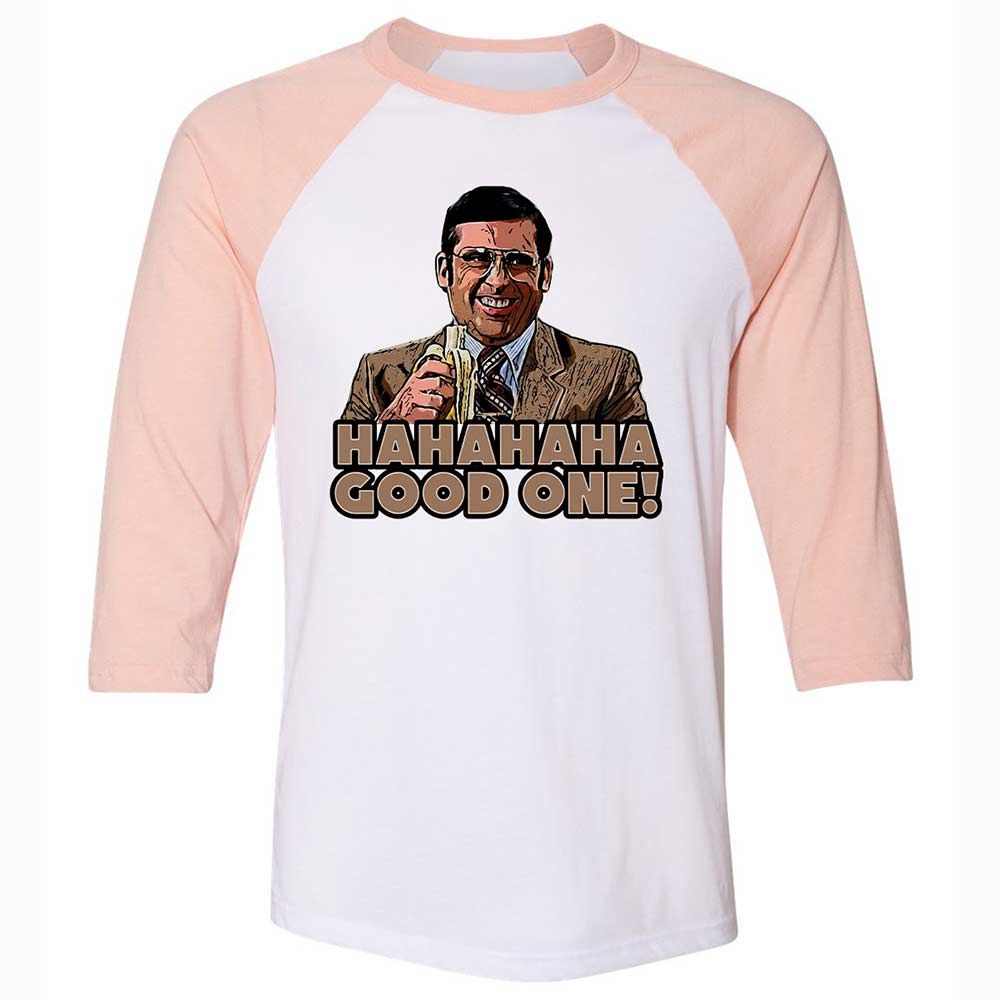 Unisex 3/4 Baseball Tee - H6CECXHN - White/Heather Peach - 5
