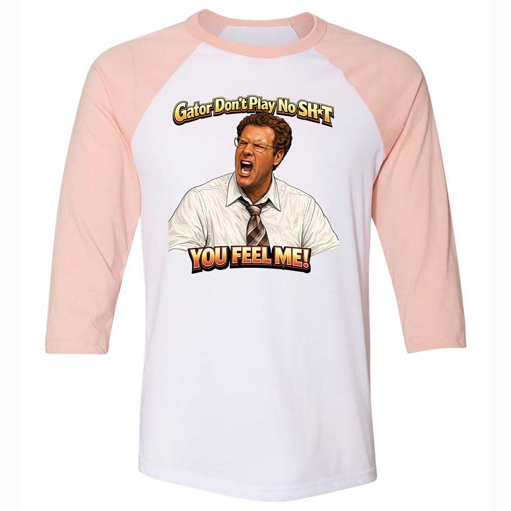 Unisex 3/4 Baseball Tee - VCLS1ZND - White/Heather Peach - 5
