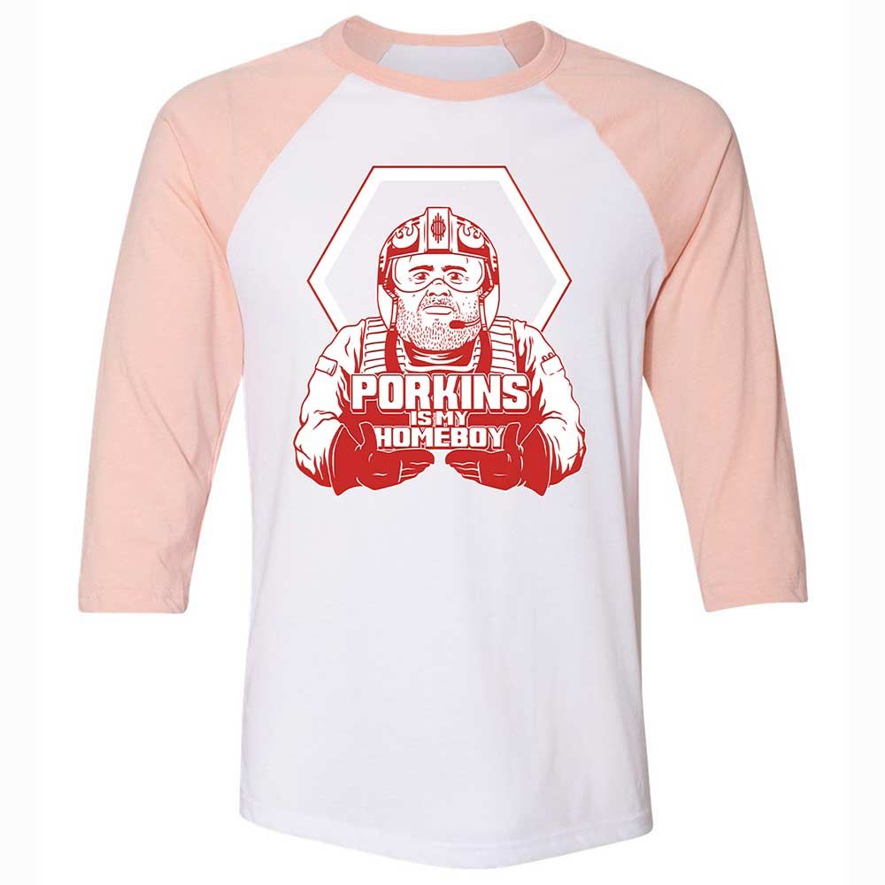 Porkins Is My Homeboy - White/Heather Peach - 5