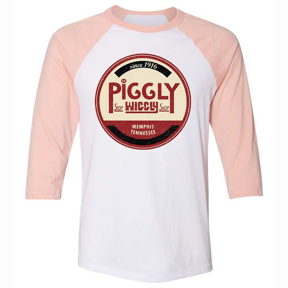 Unisex 3/4 Baseball Tee - 7G2F7J8Z - White/Heather Peach - 5
