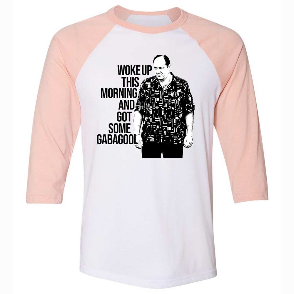 Unisex 3/4 Baseball Tee - 7GS6QS3B - White/Heather Peach - 5