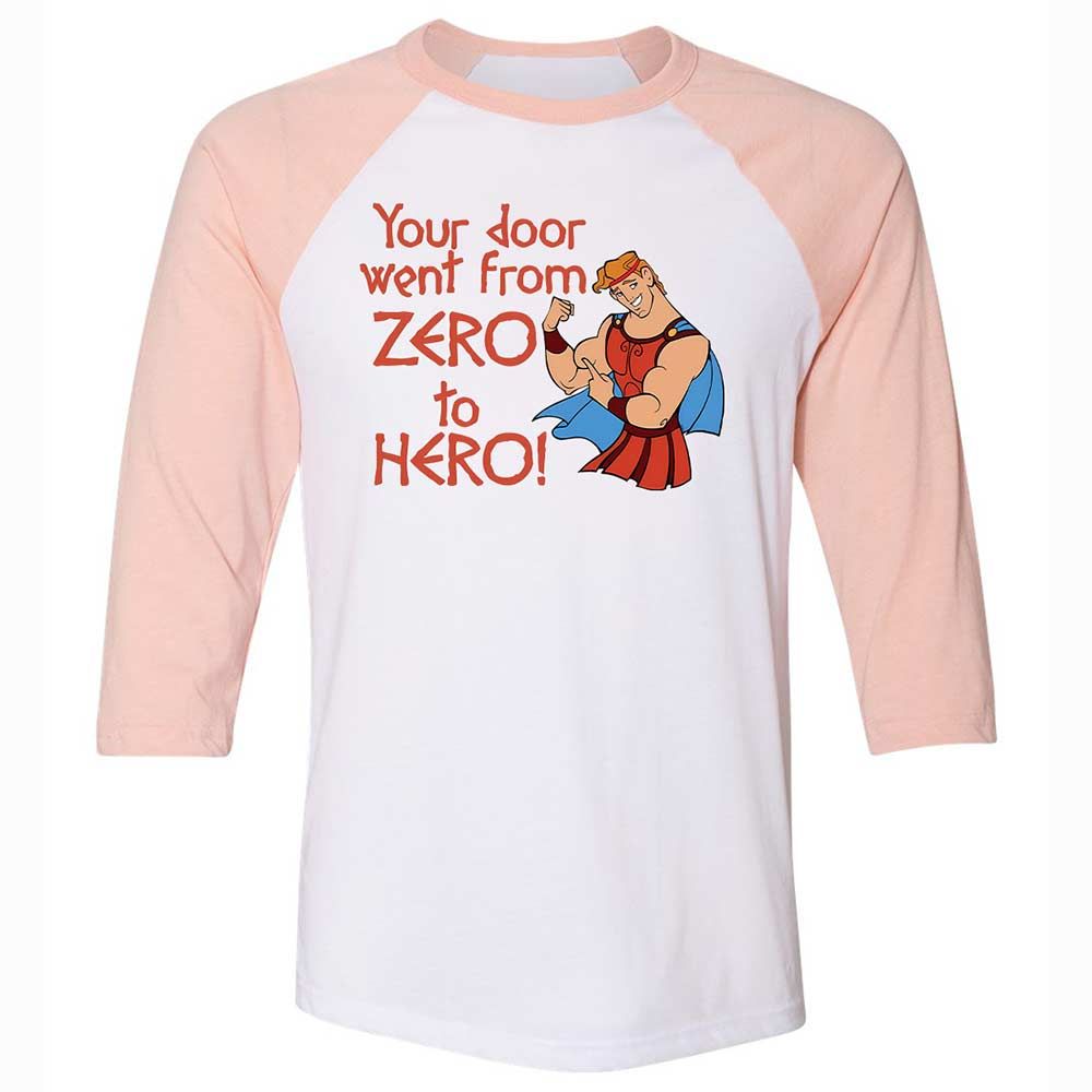 Unisex 3/4 Baseball Tee - 62UYDZUU - White/Heather Peach - 5
