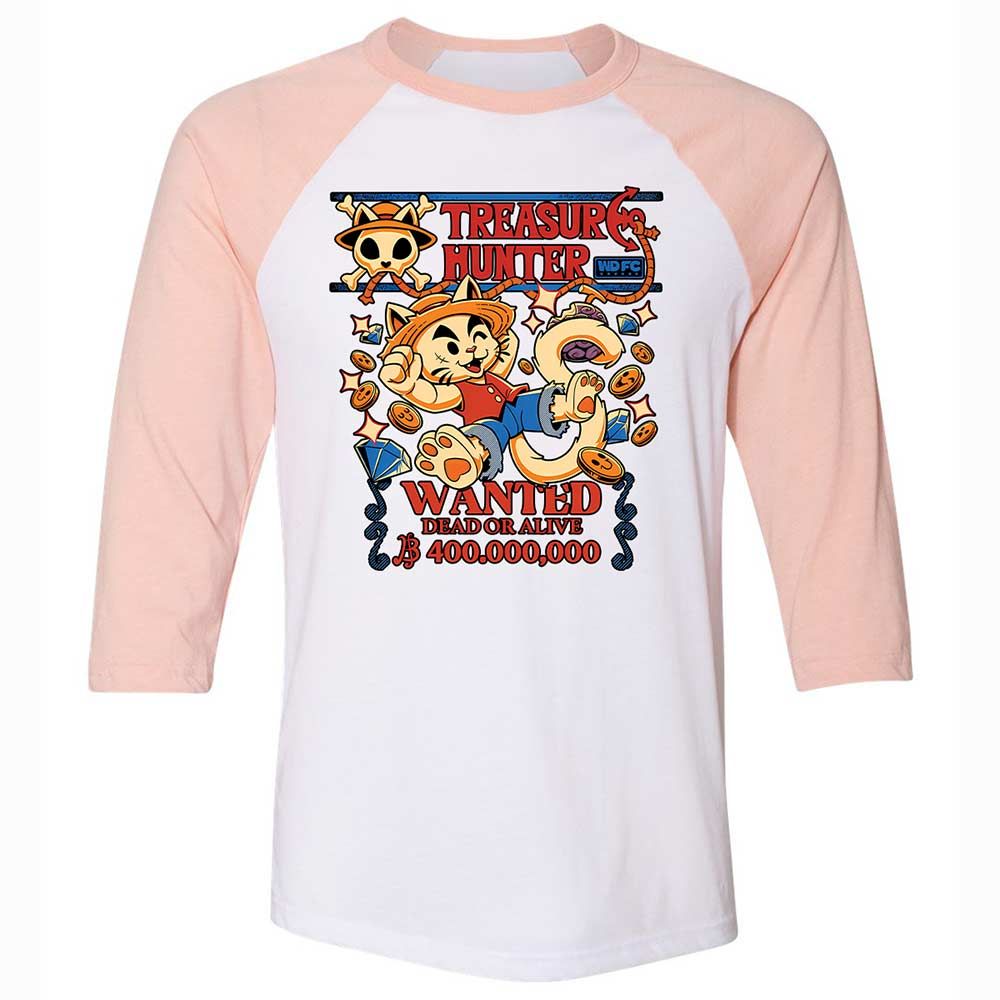 Unisex 3/4 Baseball Tee - 5P4SXY51 - White/Heather Peach - 5