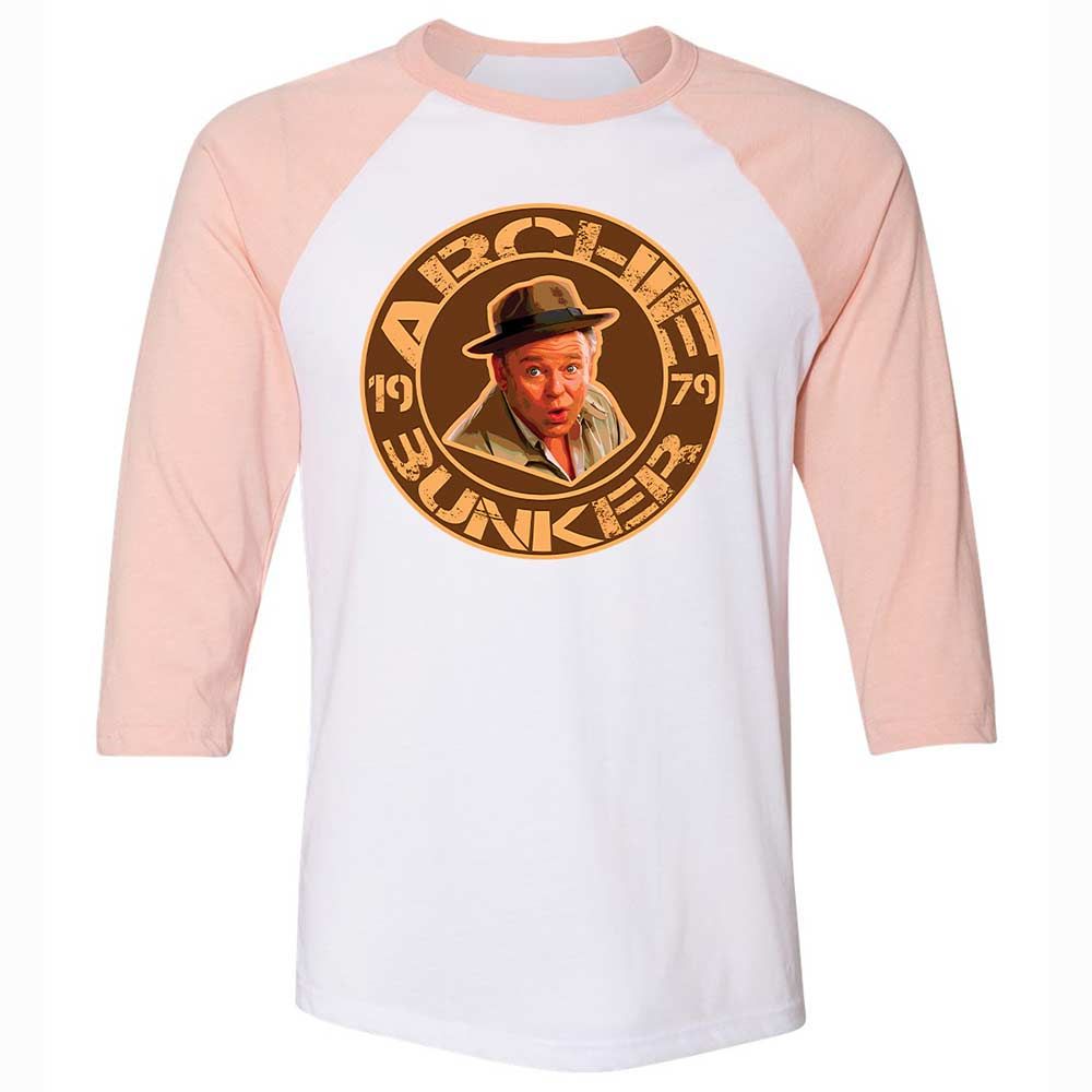 Unisex 3/4 Baseball Tee - SSFBXXG7 - White/Heather Peach - 5
