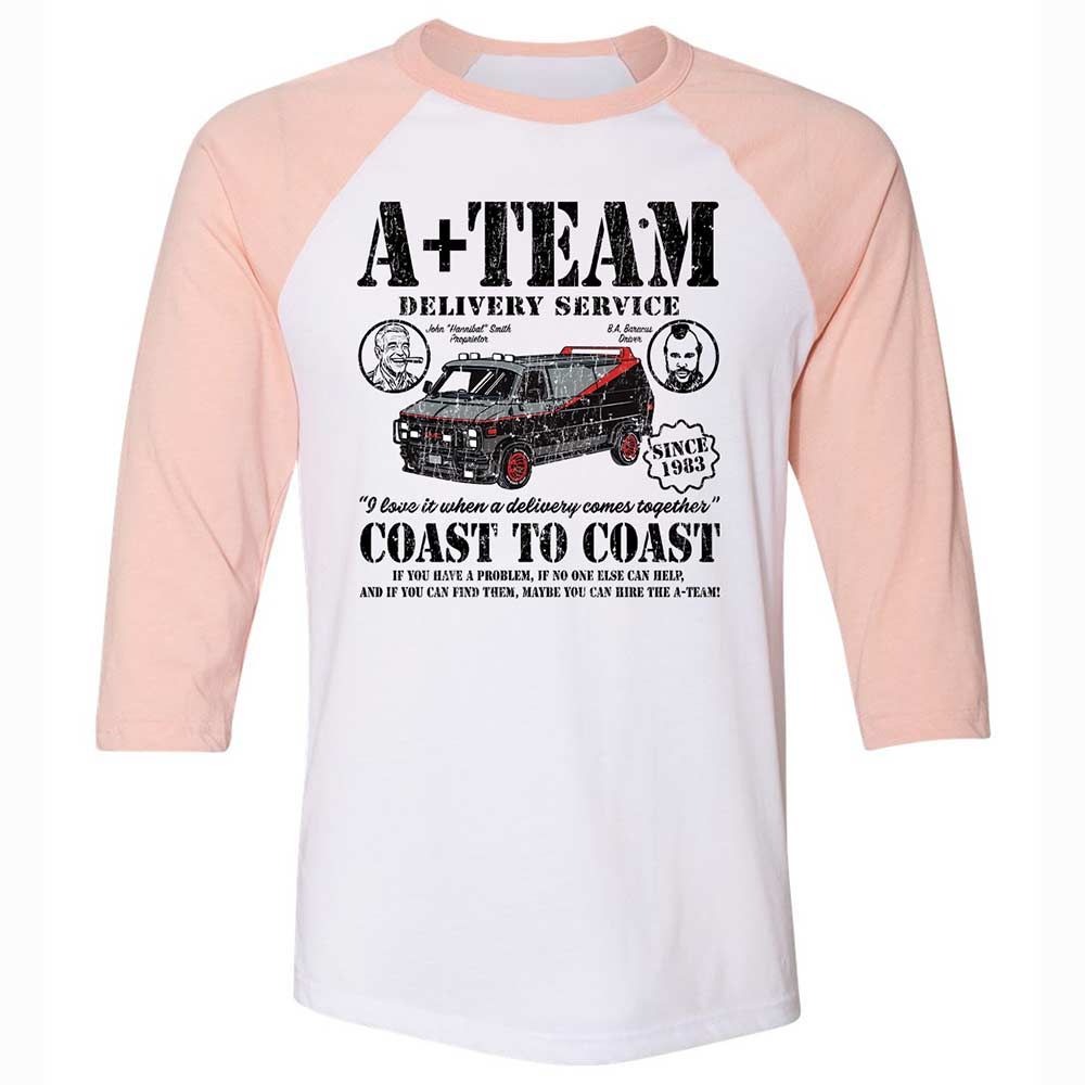 Unisex 3/4 Baseball Tee - FHTENH65 - White/Heather Peach - 5