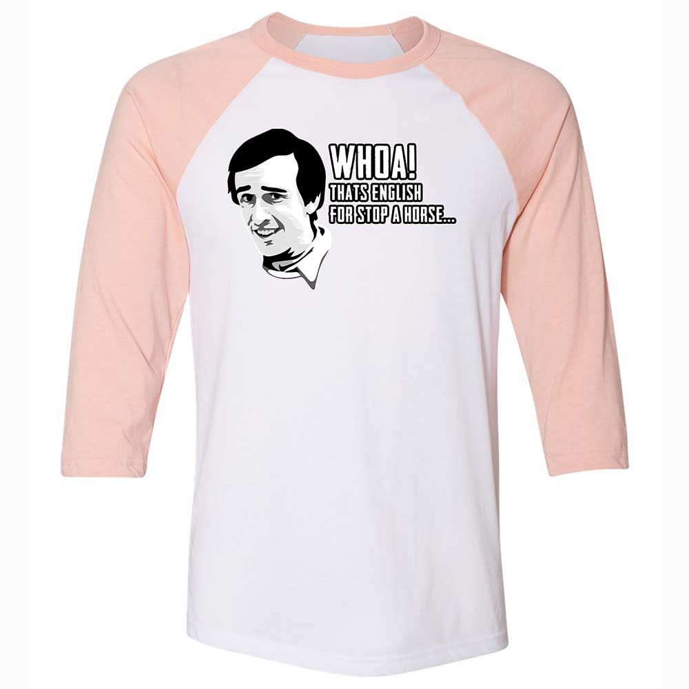Unisex 3/4 Baseball Tee - RKJEA7Q4 - White/Heather Peach - 5