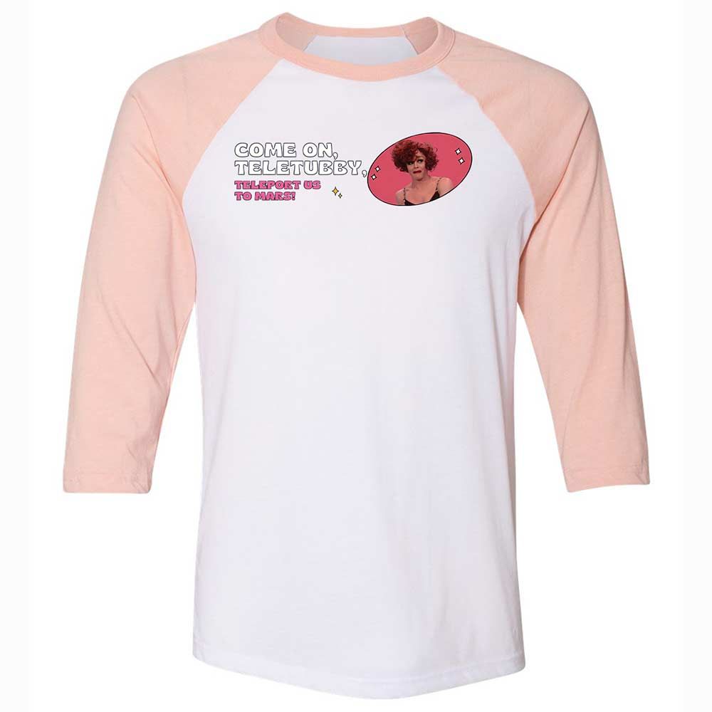 Unisex 3/4 Baseball Tee - WCM9BR3M - White/Heather Peach - 5