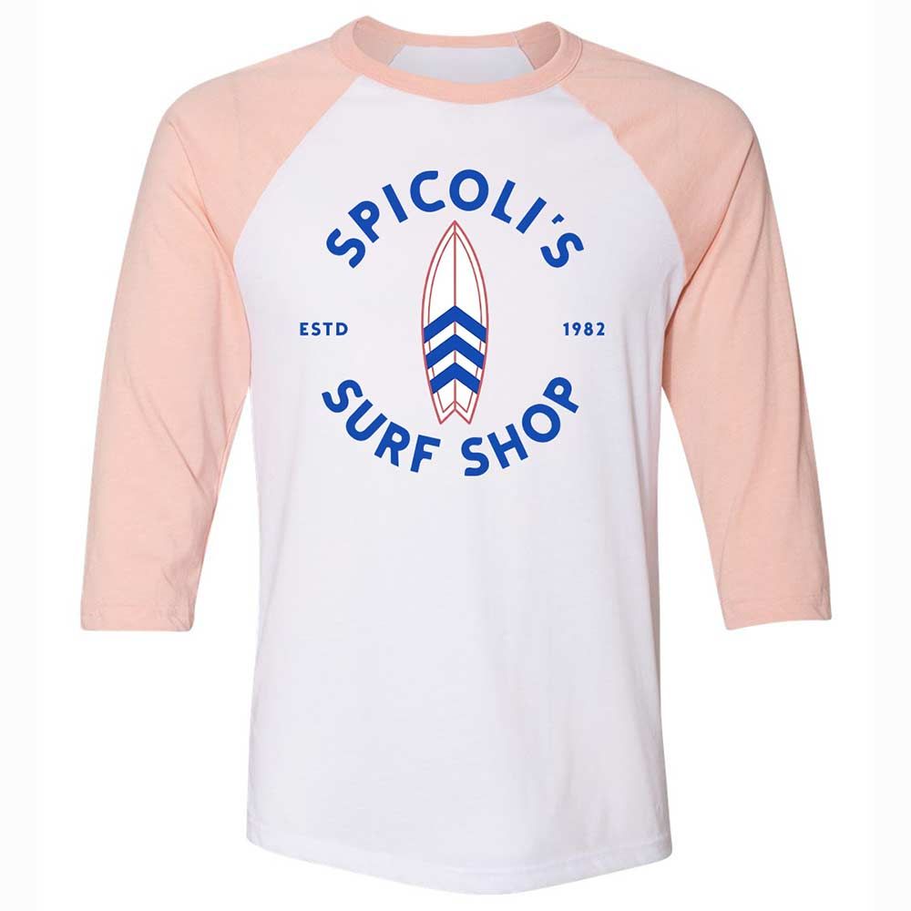 Unisex 3/4 Baseball Tee - BATZ13VA - White/Heather Peach - 5