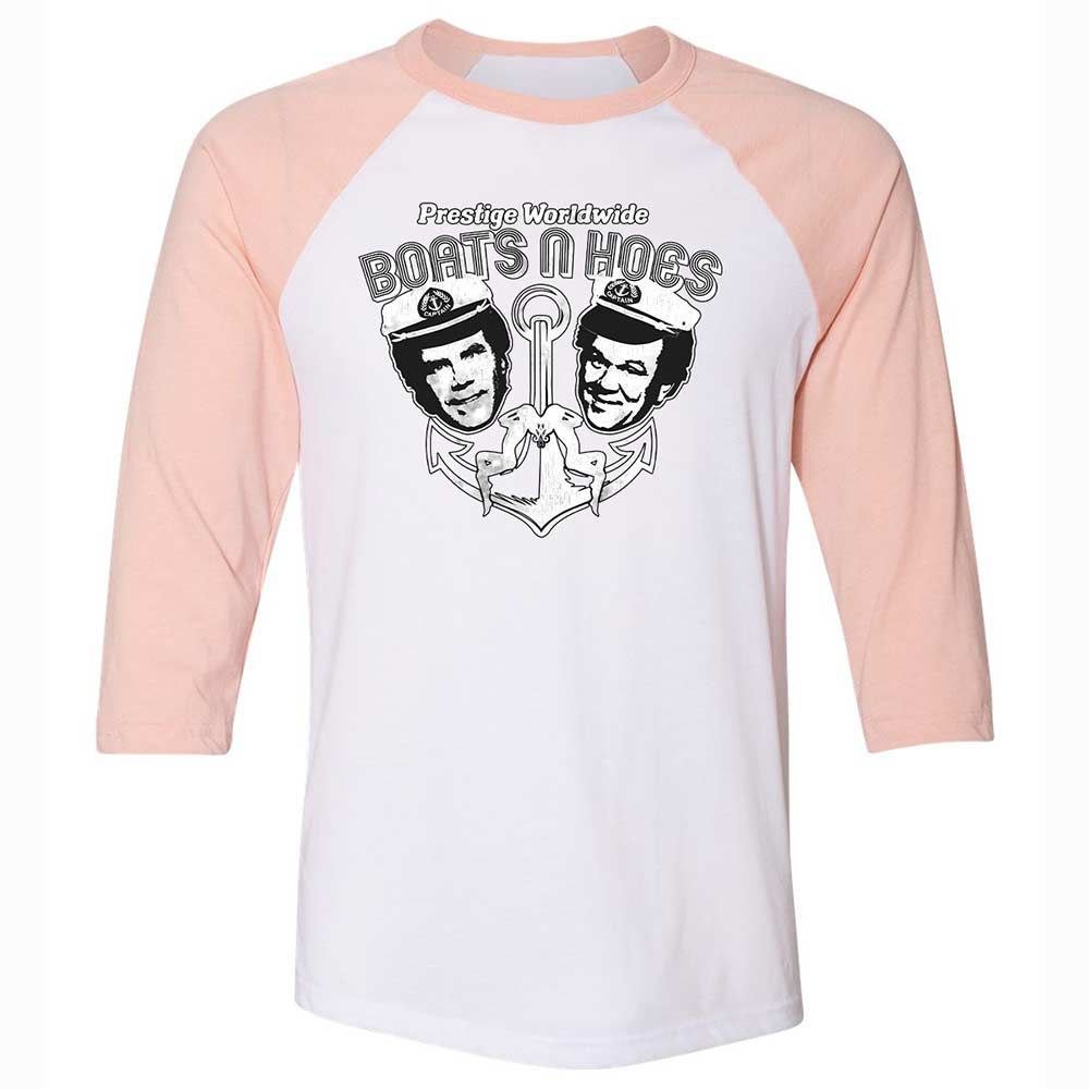 Unisex 3/4 Baseball Tee - 9EJ53JFL - White/Heather Peach - 5