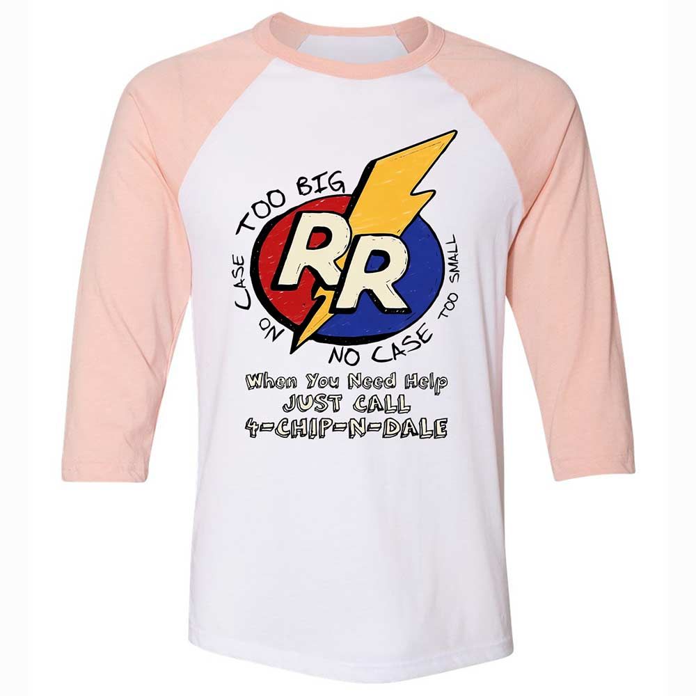 Unisex 3/4 Baseball Tee - 12NRYWCB - White/Heather Peach - 5