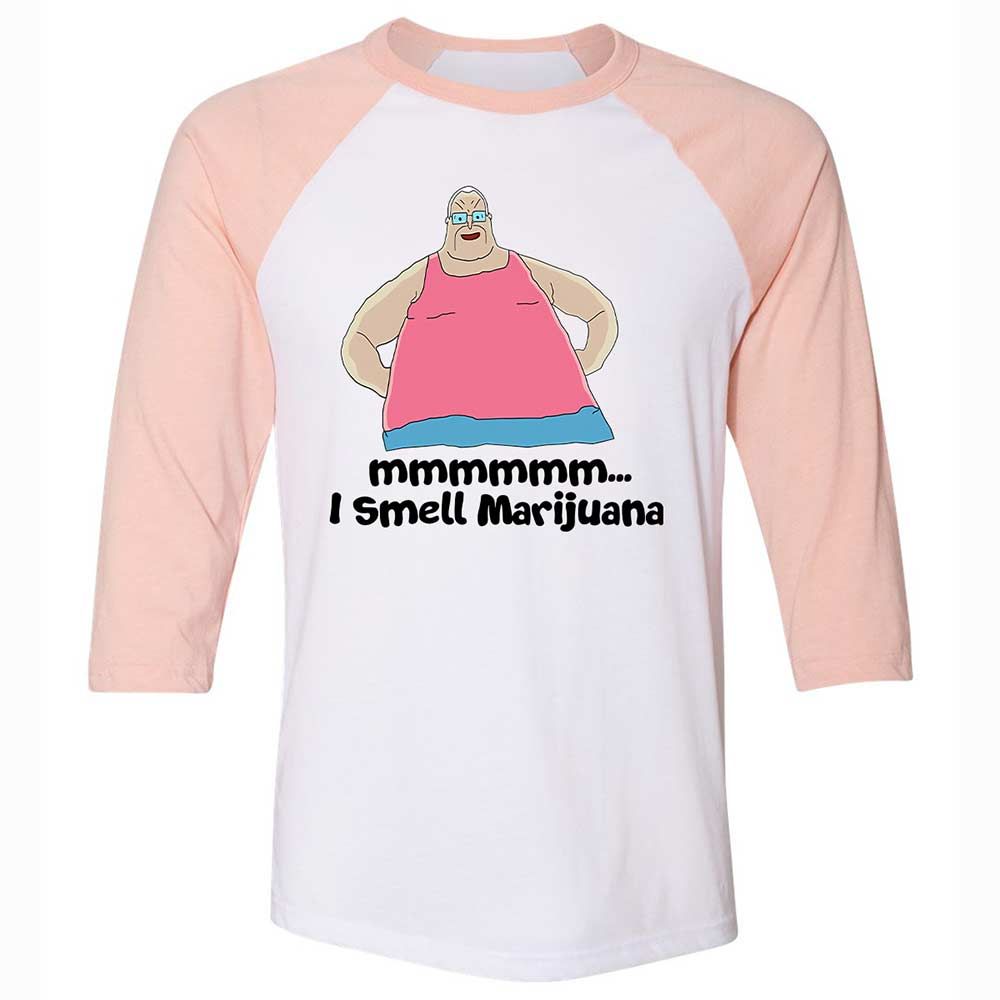 Unisex 3/4 Baseball Tee - SMGHGJTJ - White/Heather Peach - 5