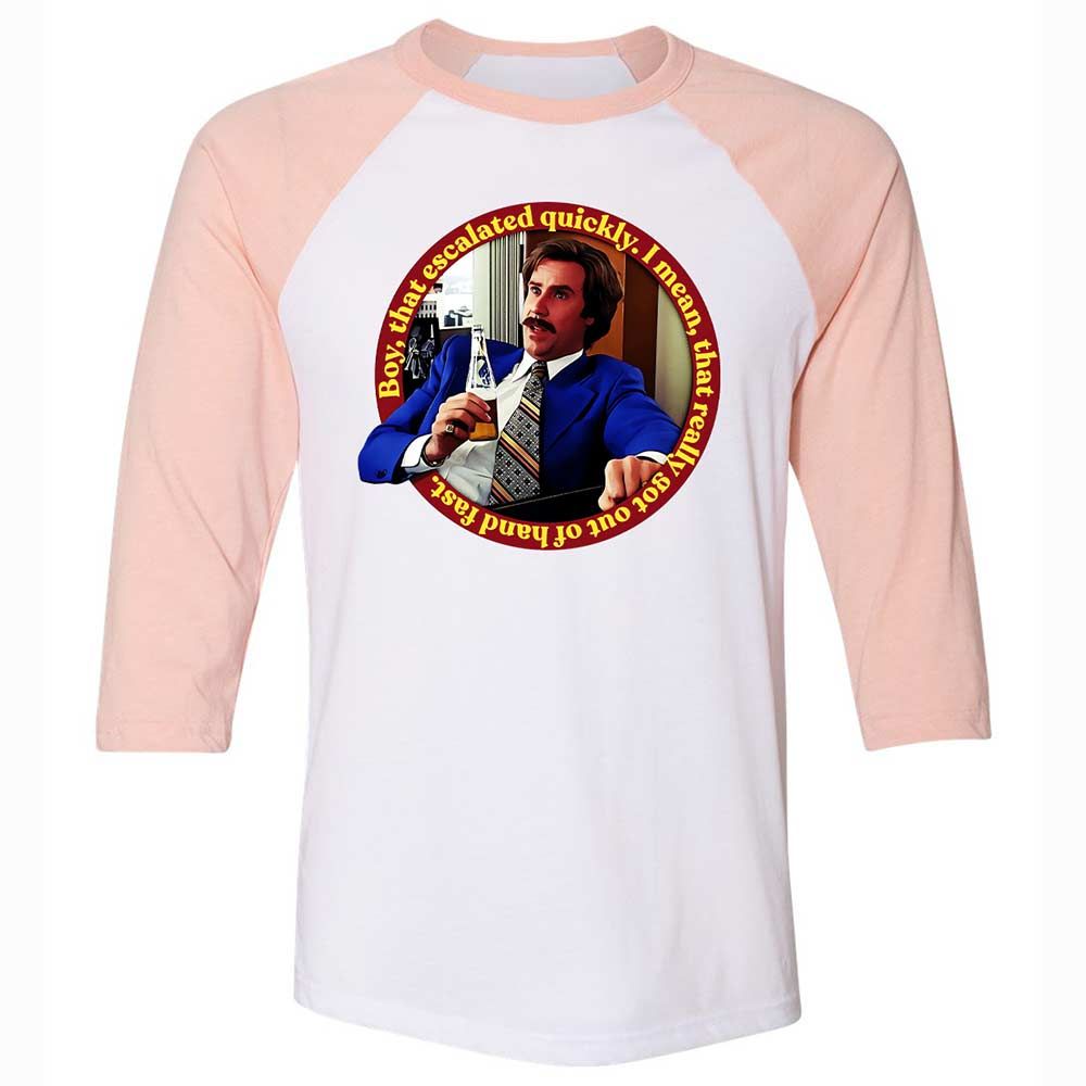 Unisex 3/4 Baseball Tee - SR56DRDA - White/Heather Peach - 5