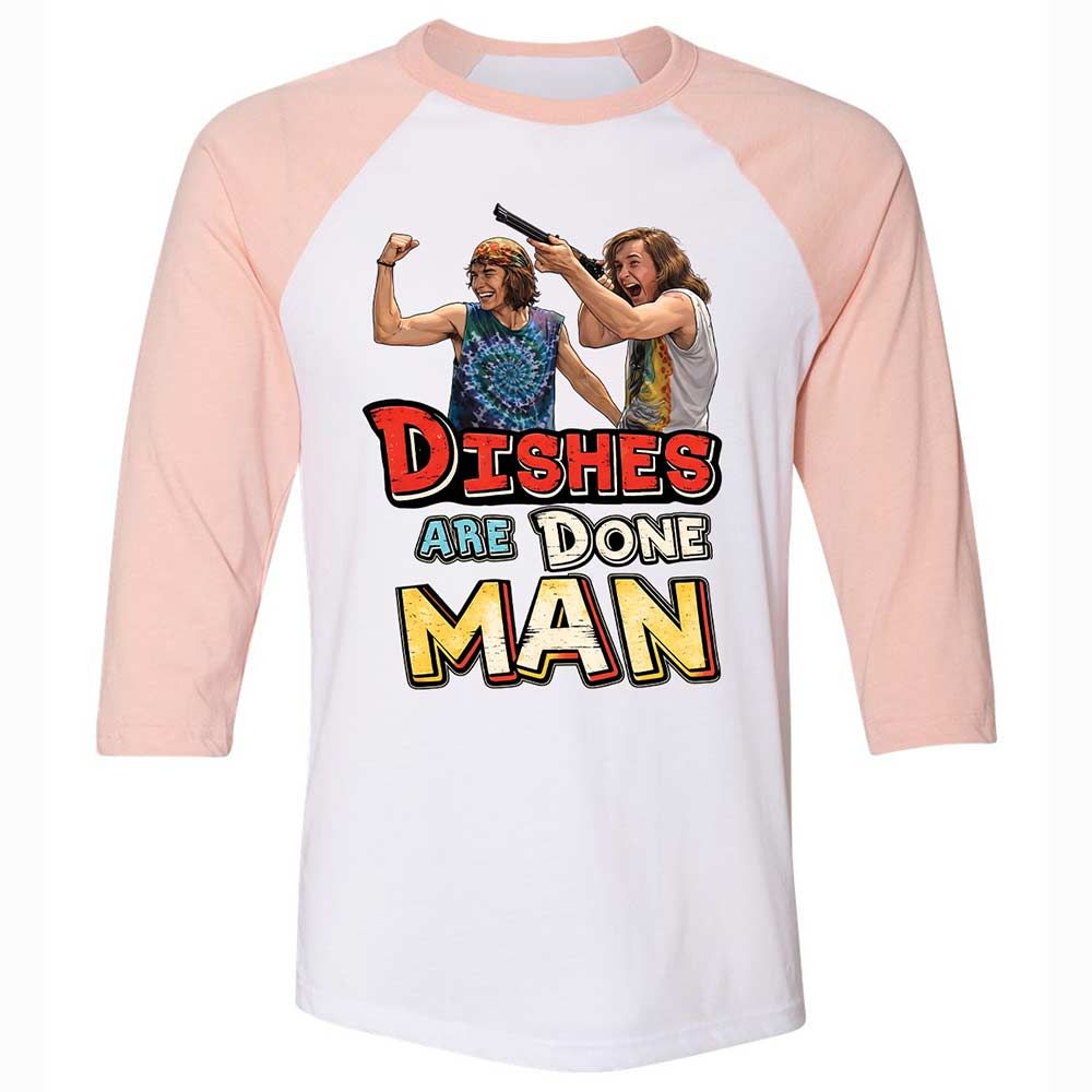 Unisex 3/4 Baseball Tee - PUUJK8LH - White/Heather Peach - 5