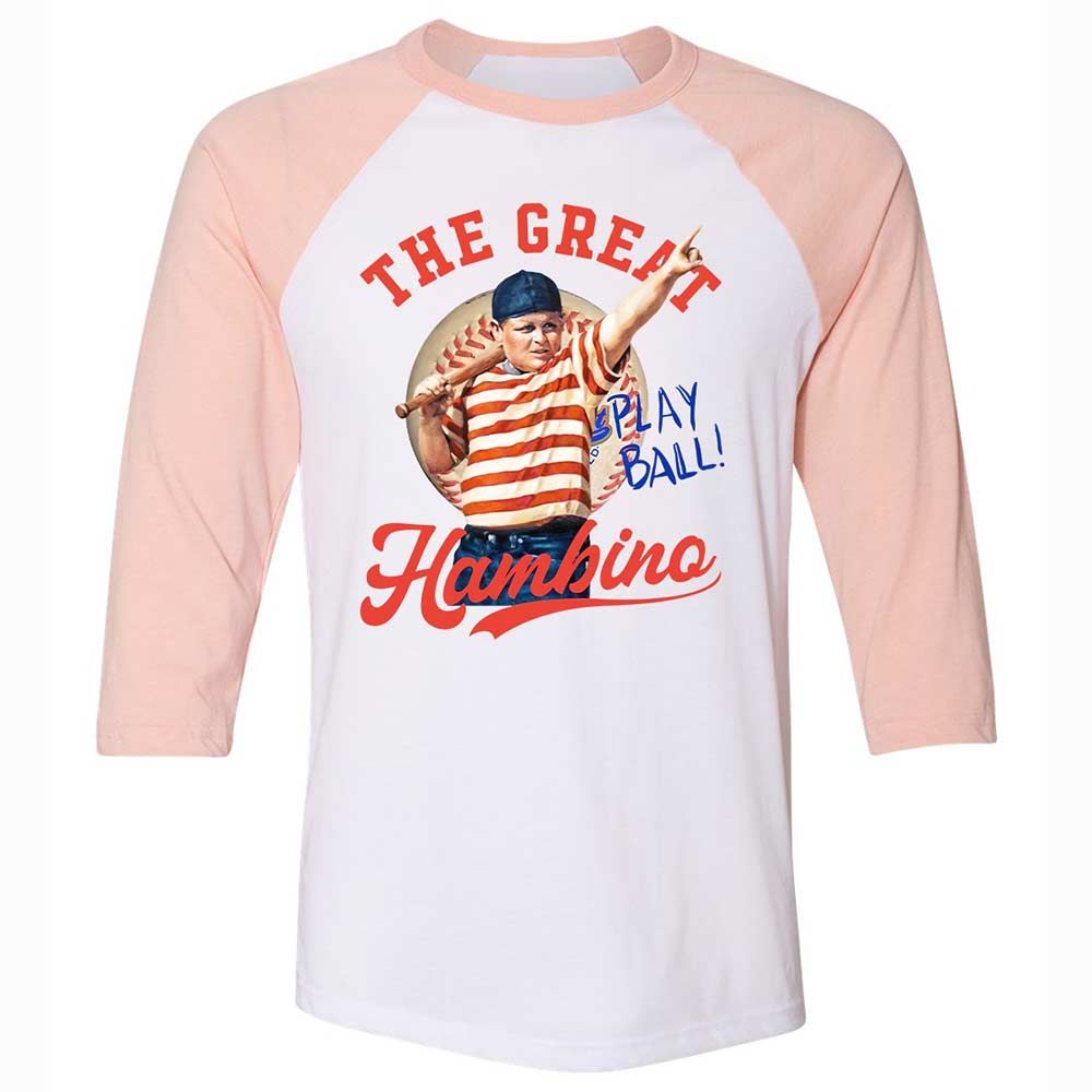 Unisex 3/4 Baseball Tee - J1GQFXCL - White/Heather Peach - 5
