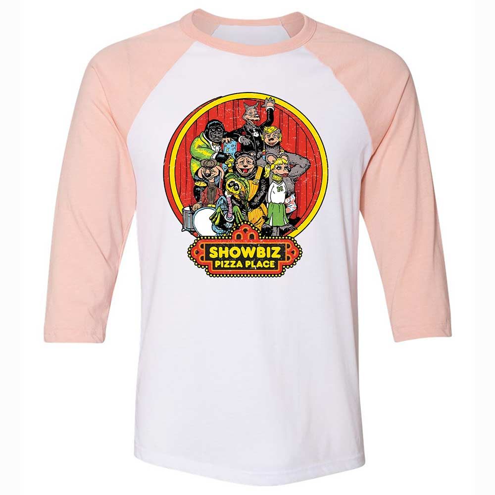 Unisex 3/4 Baseball Tee - PADYK5AG - White/Heather Peach - 5
