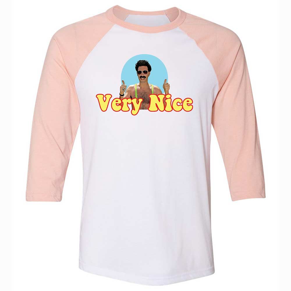 Unisex 3/4 Baseball Tee - E116GZS9 - White/Heather Peach - 5