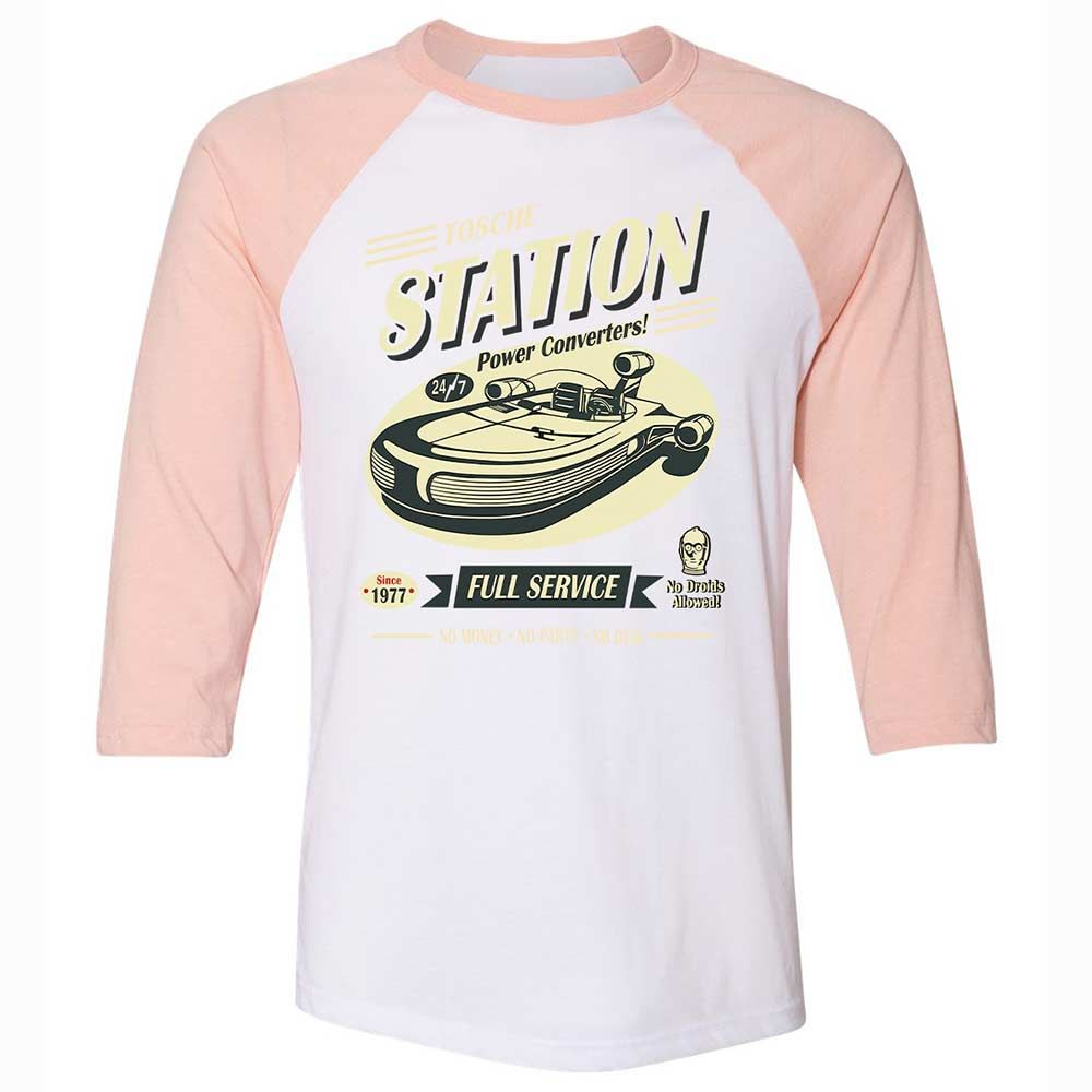 Unisex 3/4 Baseball Tee - C1KCVXG6 - White/Heather Peach - 5