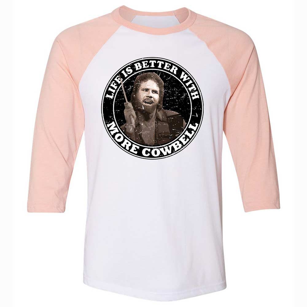 Unisex 3/4 Baseball Tee - WVSY4ZZ3 - White/Heather Peach - 5