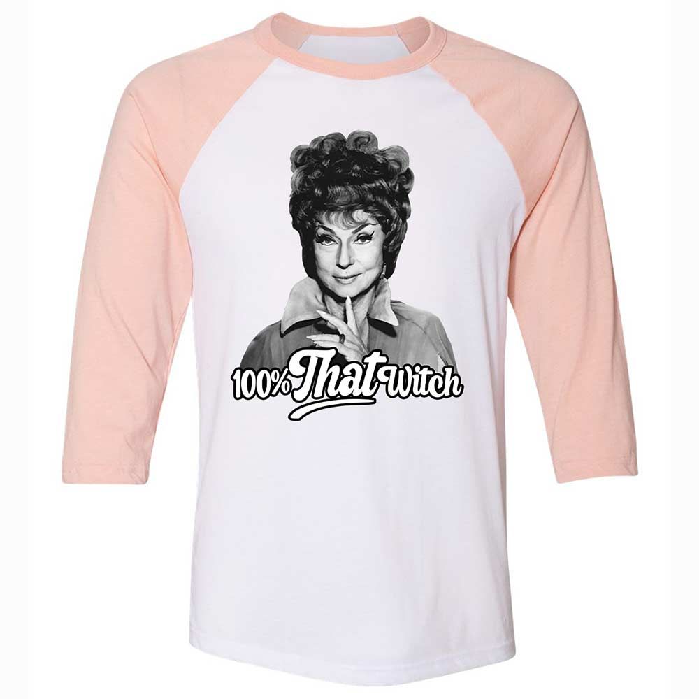 Unisex 3/4 Baseball Tee - 12CLRZ5X - White/Heather Peach - 5