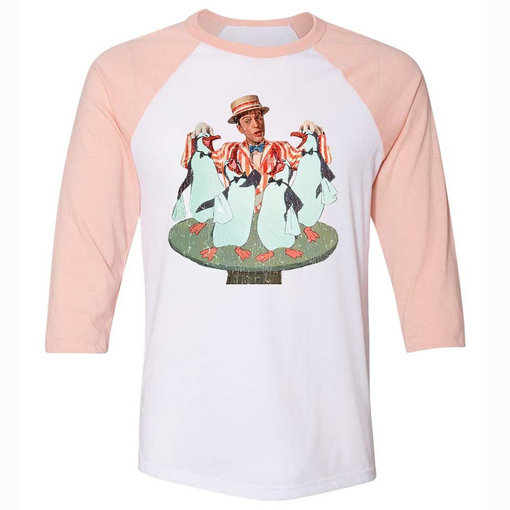 Unisex 3/4 Baseball Tee - R6H2YD4N - White/Heather Peach - 5