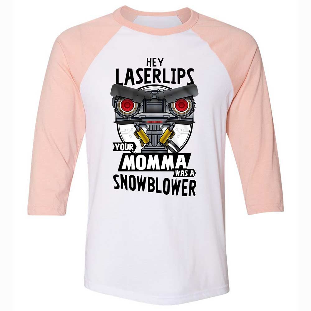 Unisex 3/4 Baseball Tee - S96KGEGW - White/Heather Peach - 5
