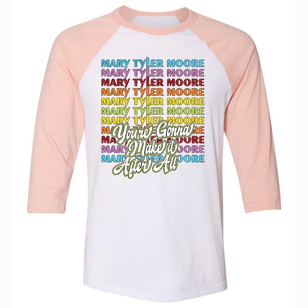 Unisex 3/4 Baseball Tee - 5A1BHK6L - White/Heather Peach - 5