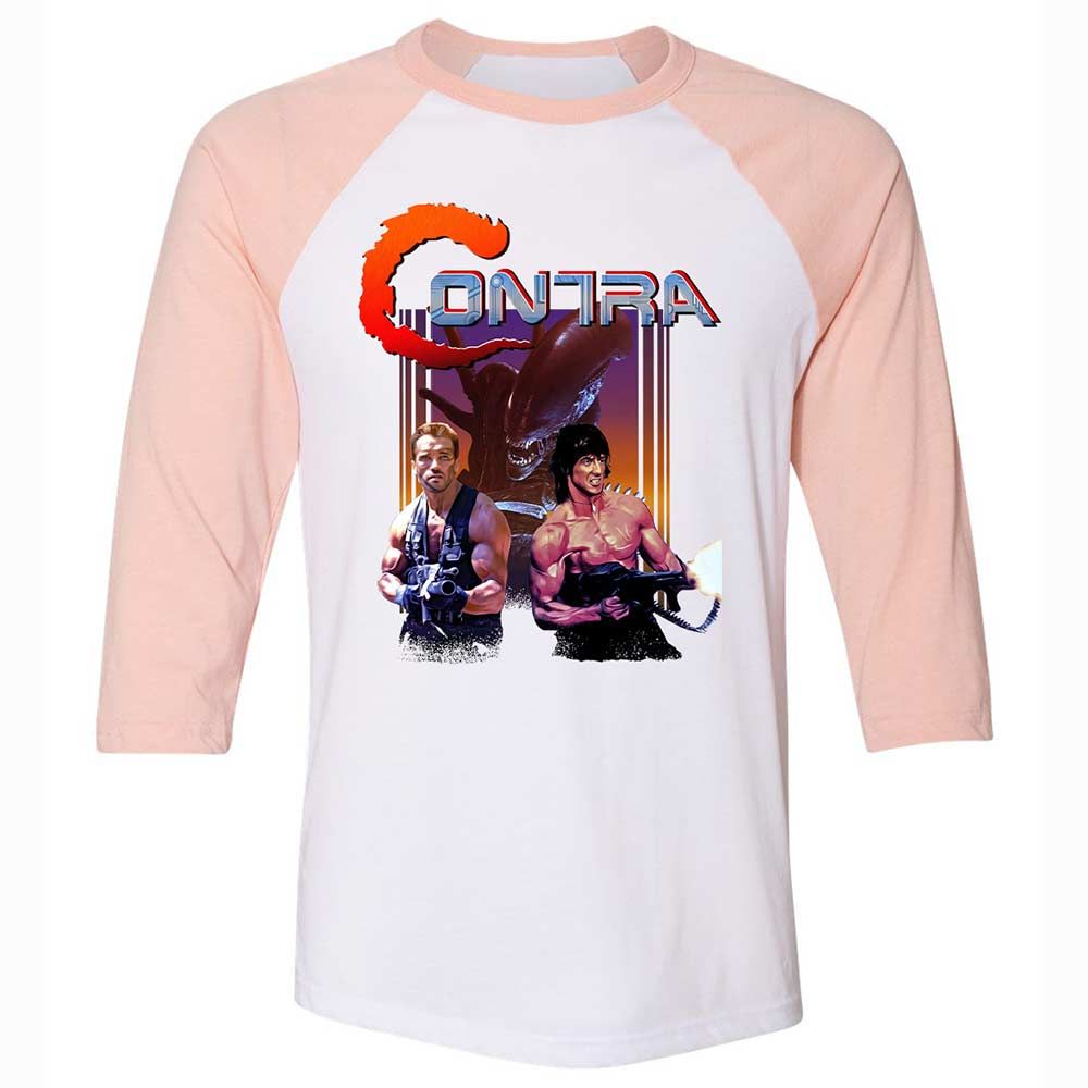 Unisex 3/4 Baseball Tee - FG87PWEY - White/Heather Peach - 5