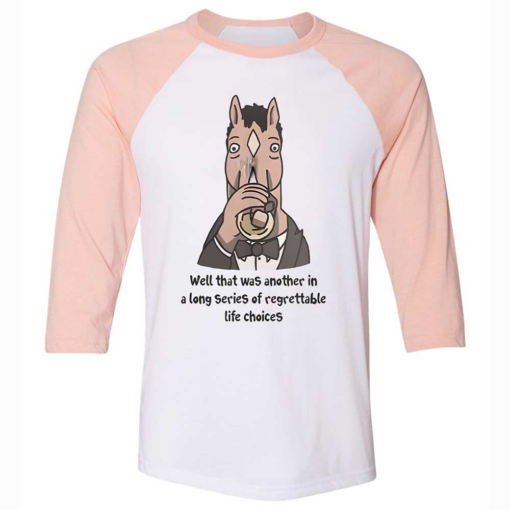 Unisex 3/4 Baseball Tee - 6ZEPH7W4 - White/Heather Peach - 5