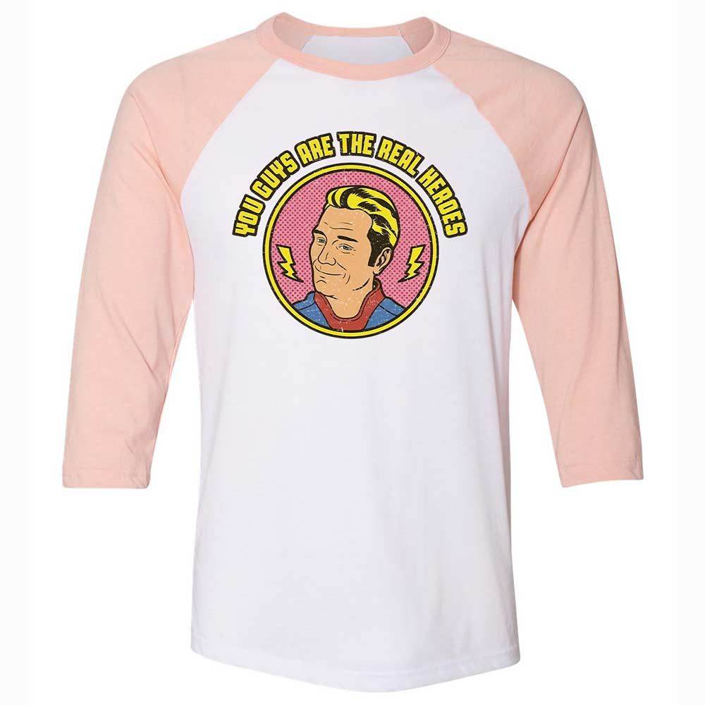 Unisex 3/4 Baseball Tee - C47X661X - White/Heather Peach - 5