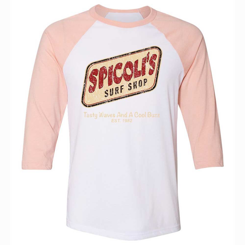 Unisex 3/4 Baseball Tee - ZUK9UQ7Q - White/Heather Peach - 5