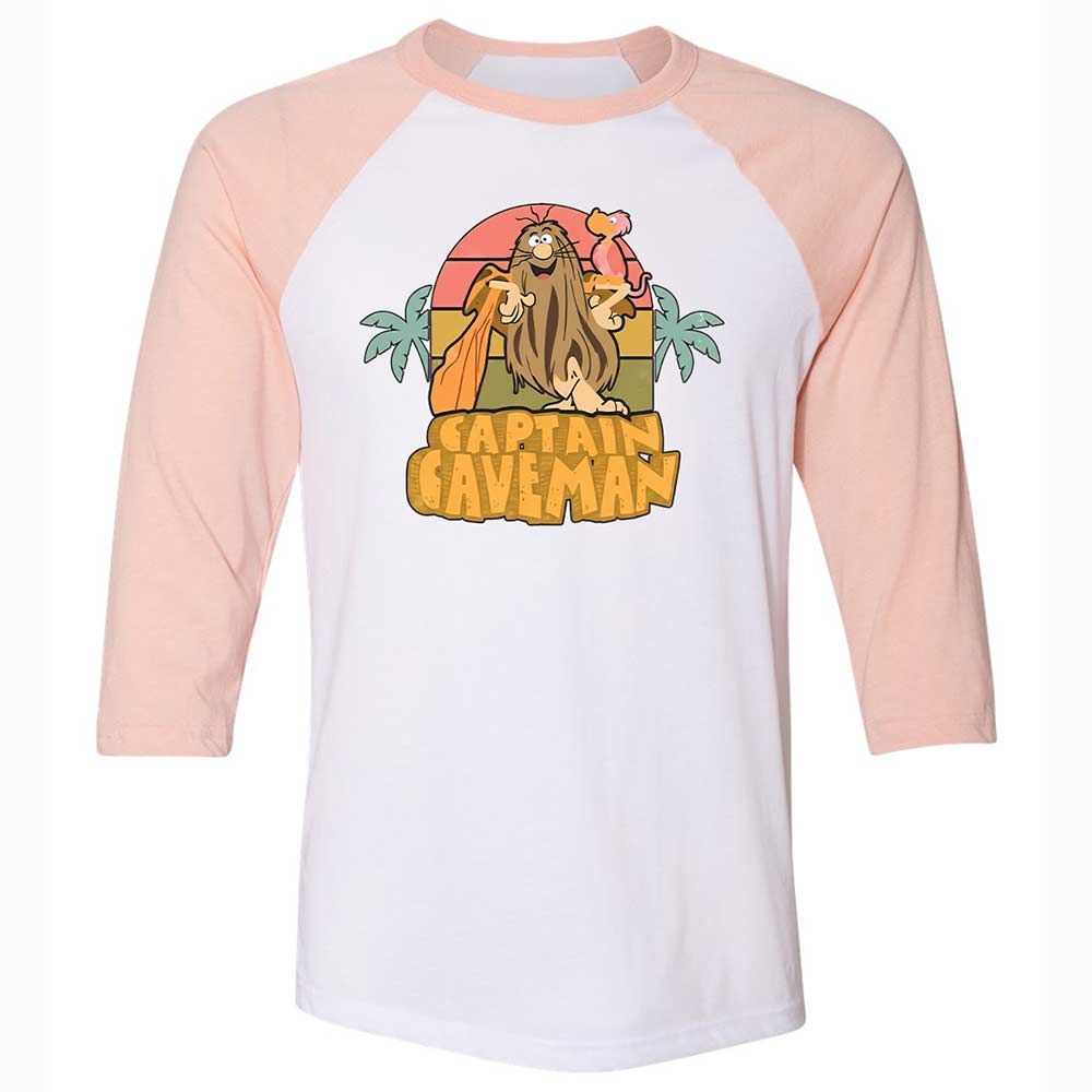 Unisex 3/4 Baseball Tee - 14ESE9PQ - White/Heather Peach - 5