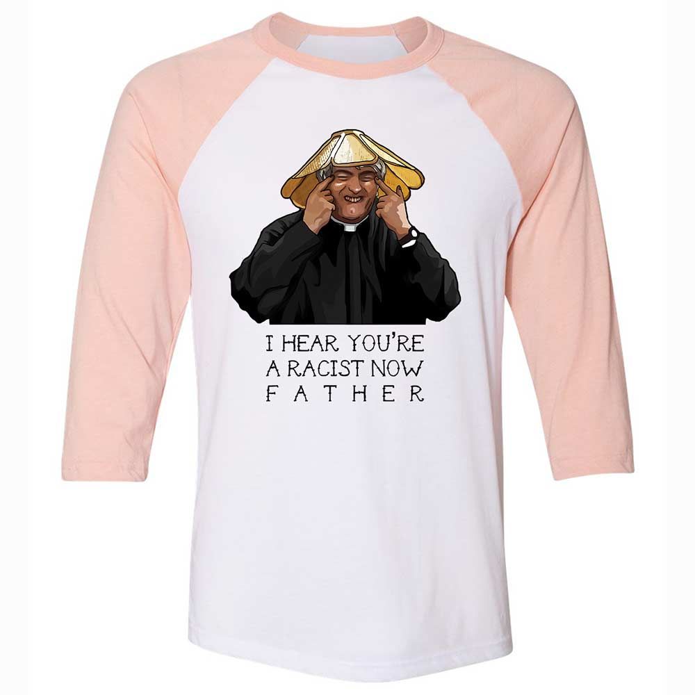 Unisex 3/4 Baseball Tee - G3M8BYR3 - White/Heather Peach - 5