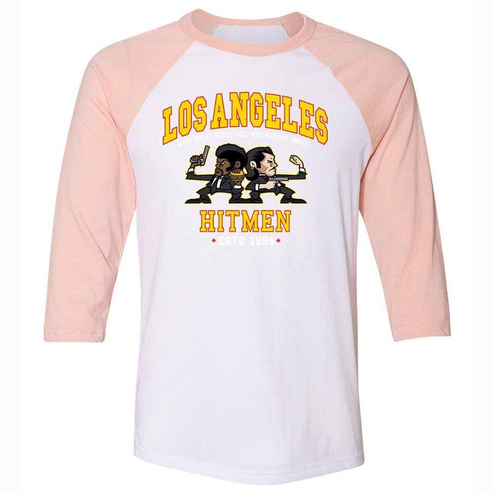 Unisex 3/4 Baseball Tee - ASYTH1AX - White/Heather Peach - 5