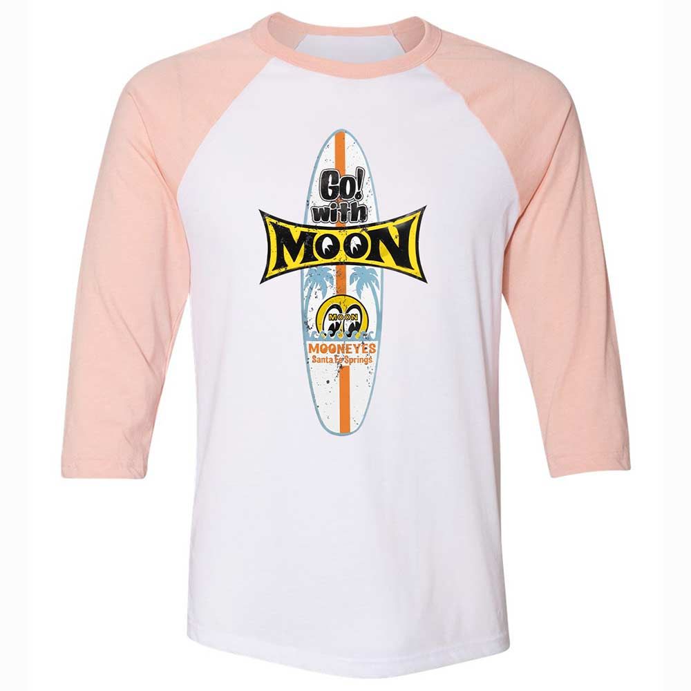 Unisex 3/4 Baseball Tee - R8AHKXFU - White/Heather Peach - 5