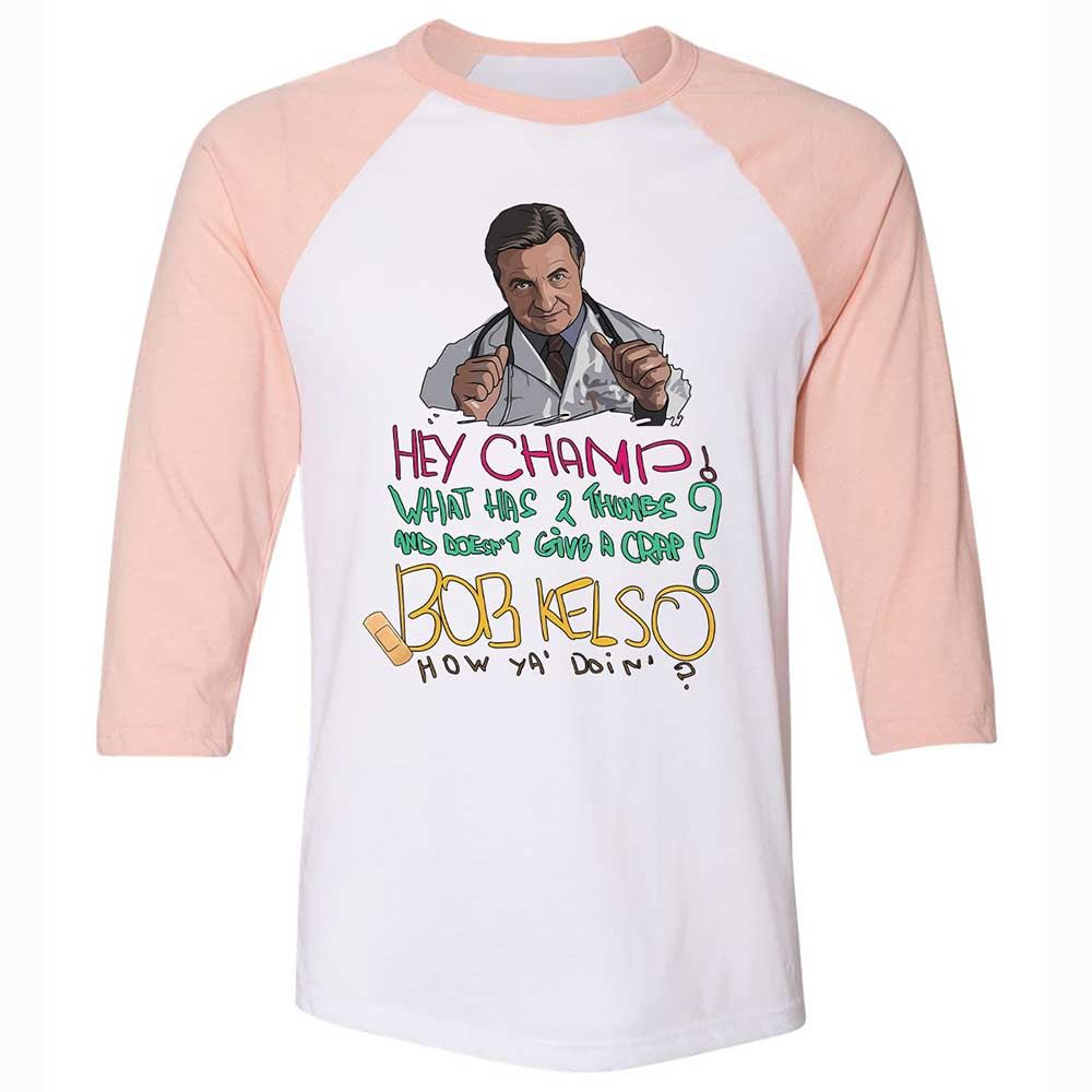 Unisex 3/4 Baseball Tee - ZGV8Y7CS - White/Heather Peach - 5