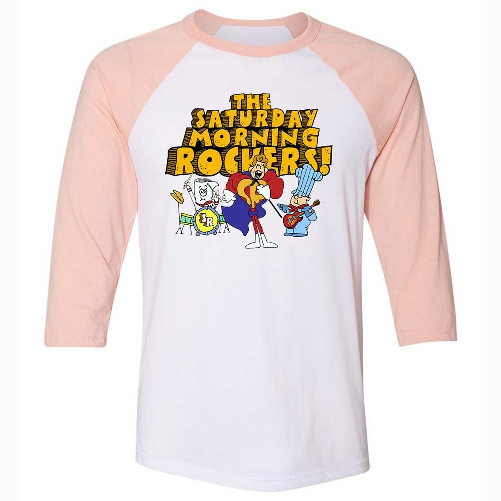 Unisex 3/4 Baseball Tee - 6GL73MYV - White/Heather Peach - 5