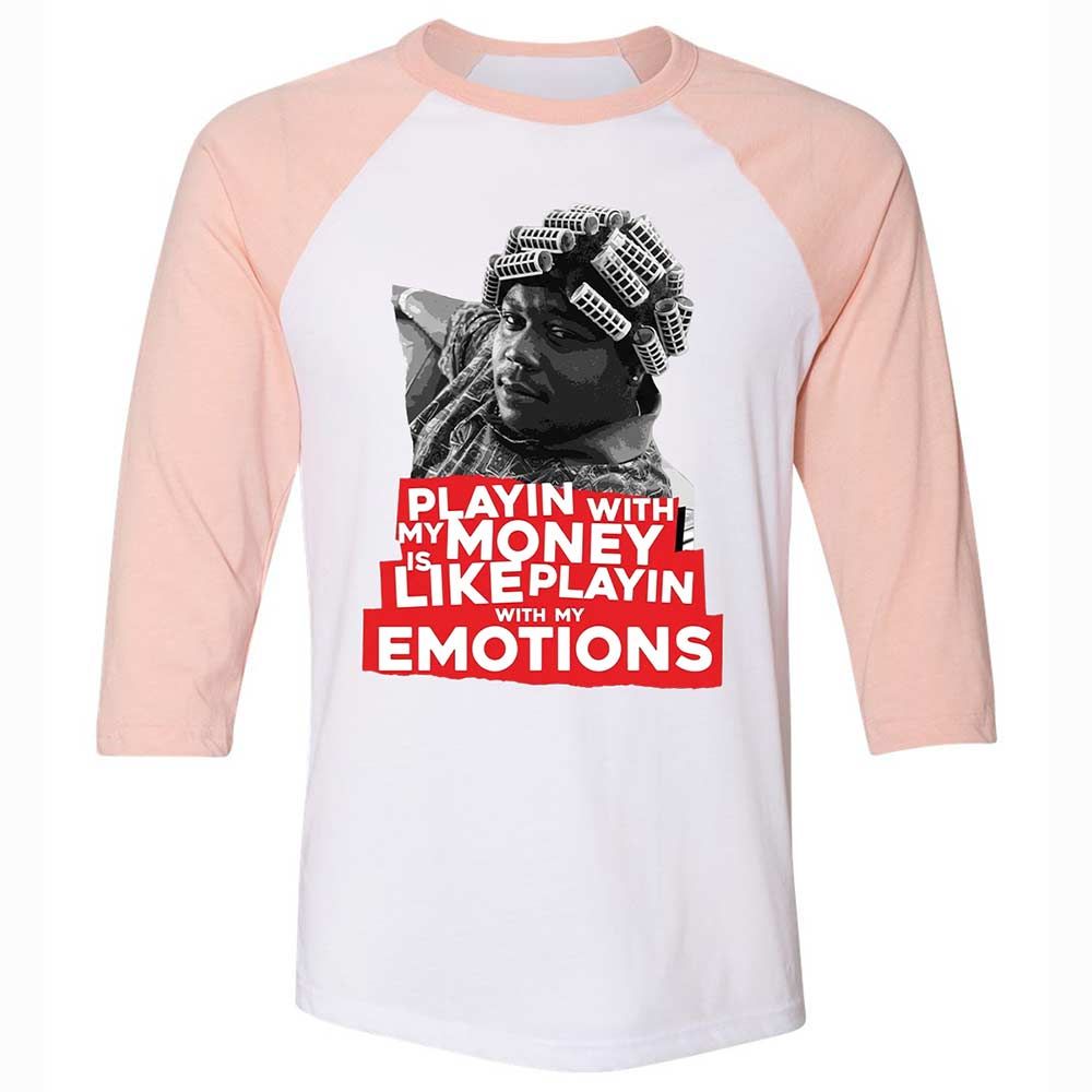 Unisex 3/4 Baseball Tee - JFY5HSYJ - White/Heather Peach - 5