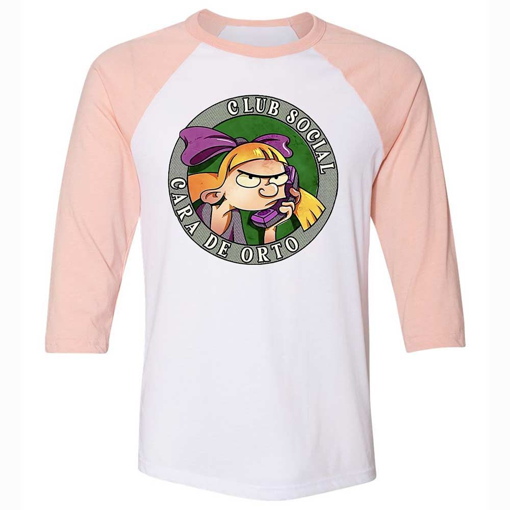 Unisex 3/4 Baseball Tee - H9A22KG1 - White/Heather Peach - 5