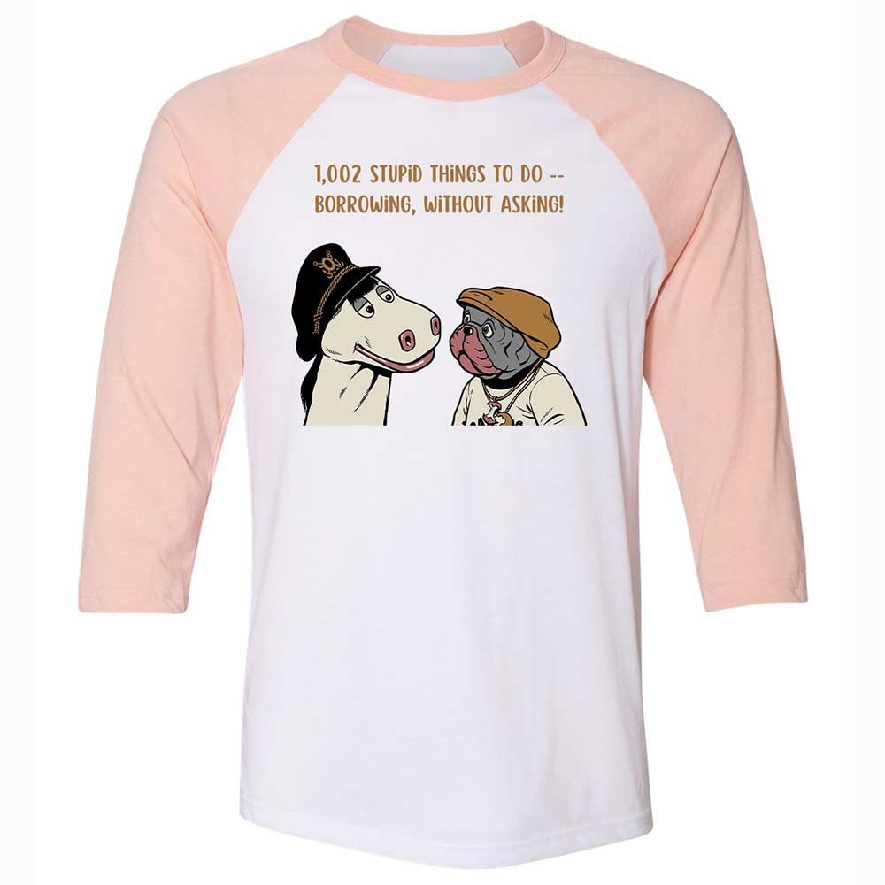 Unisex 3/4 Baseball Tee - XK1FFTDM - White/Heather Peach - 5