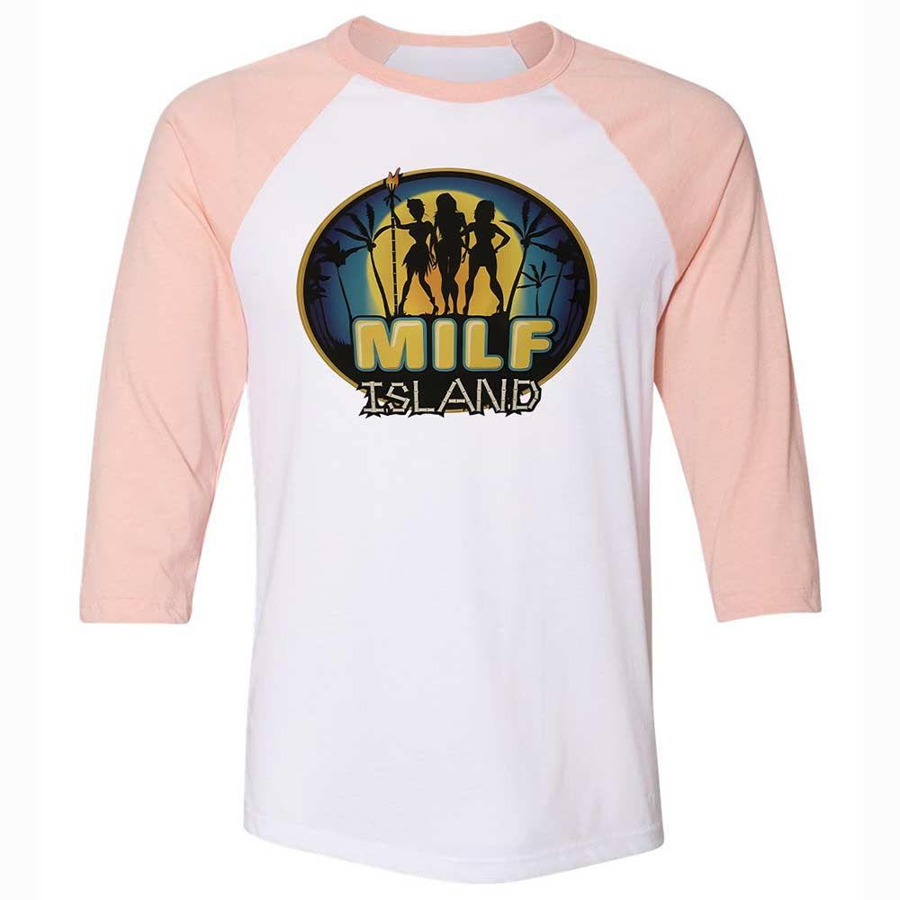 Unisex 3/4 Baseball Tee - 5VPRWUKY - White/Heather Peach - 5