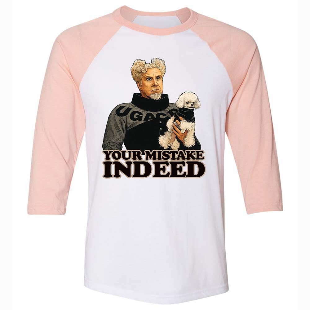 Unisex 3/4 Baseball Tee - VDRHCM4U - White/Heather Peach - 5