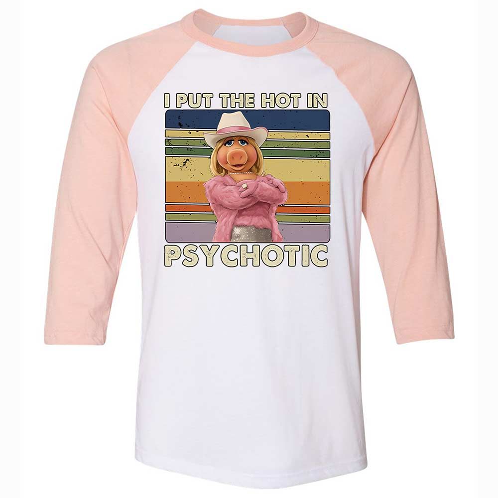 Unisex 3/4 Baseball Tee - RGCESP83 - White/Heather Peach - 5