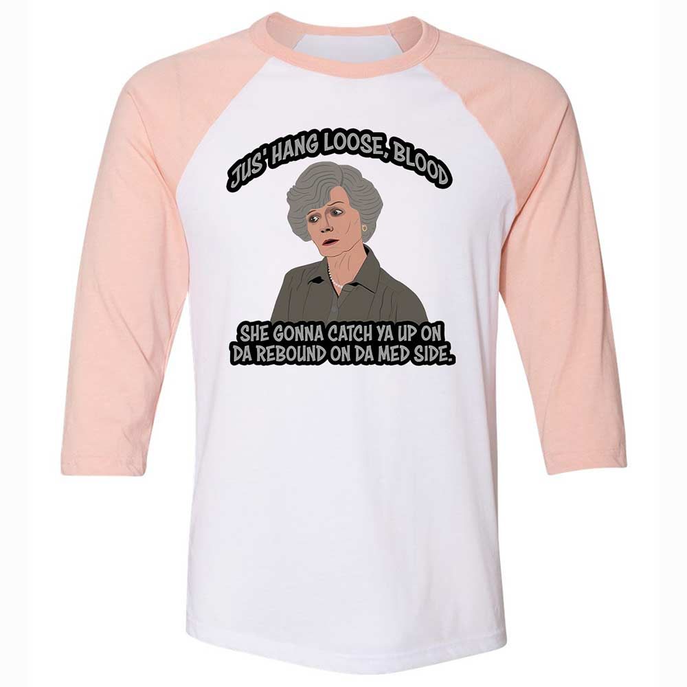 Unisex 3/4 Baseball Tee - YJ765M5F - White/Heather Peach - 5