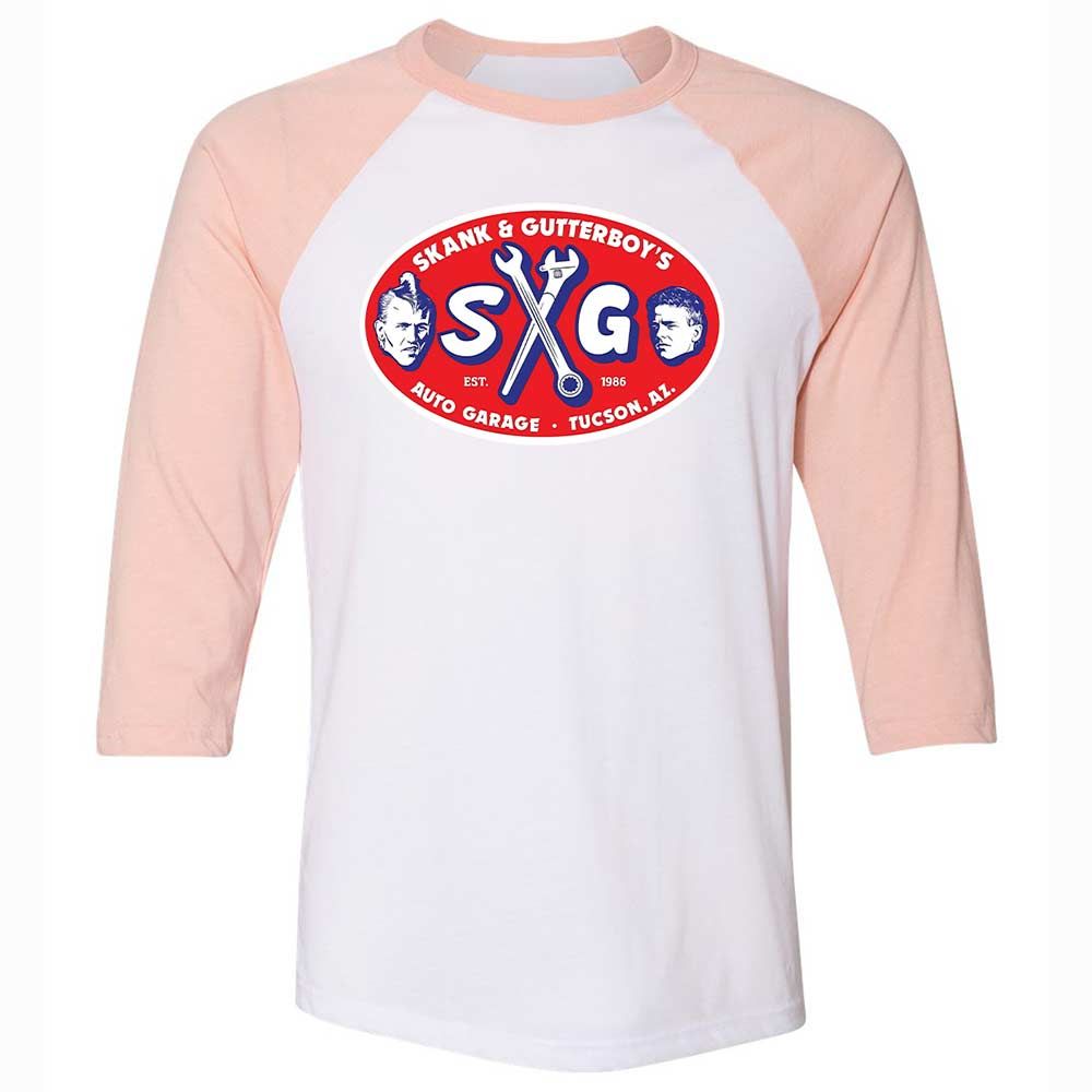 Unisex 3/4 Baseball Tee - JSH5FZ39 - White/Heather Peach - 5